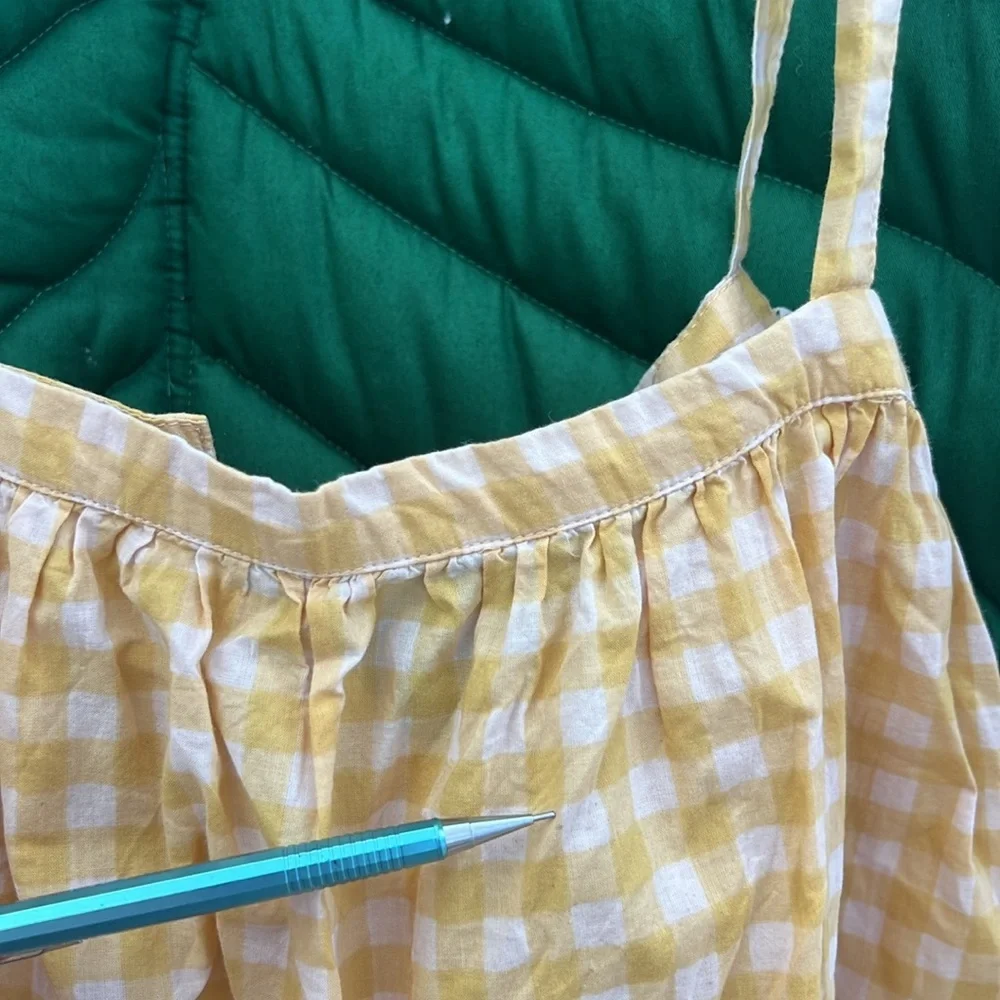 Acacia Swimwear Krista crop top tank top. Size S. Yellow Check plaid print. - Picture 6 of 8